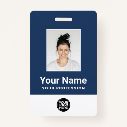 Aangepaste werknemersfoto, streepjescode, Logo, na Badge (Voorkant)