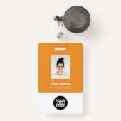 Aangepaste werknemersfoto, streepjescode, Logo, na Badge (Voorkant met intrekbare)