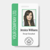 Aangepaste werknemersfoto, streepjescode, Logo, na Badge (Front)