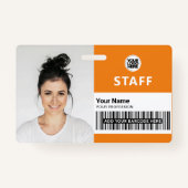 Aangepaste werknemersfoto, streepjescode, Logo, na Badge (Voorkant)