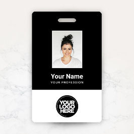 Aangepaste werknemersfoto, streepjescode, Logo, na Badge