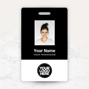 Aangepaste werknemersfoto, streepjescode, Logo, na Badge