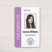 Aangepaste werknemersfoto, streepjescode, Logo, na Badge