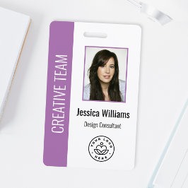 Aangepaste werknemersfoto, streepjescode, Logo, na Badge