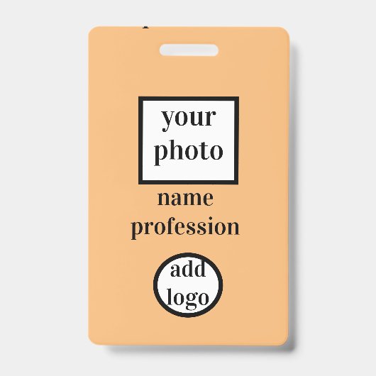 aangepaste werknemersfoto, streepjescode, logo, na badge (Voorzijde)