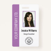 Aangepaste werknemersfoto, streepjescode, Logo, na Badge (Voorkant)