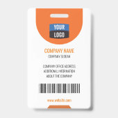 Aangepaste werknemersfoto, streepjescode, Logo, na Badge (Achterkant)