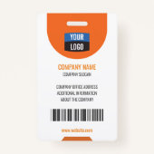 Aangepaste werknemersfoto, streepjescode, Logo, na Badge (Achterkant)
