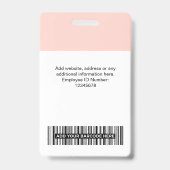 Aangepaste werknemersfoto, streepjescode, Logo, na Badge (Achterkant)