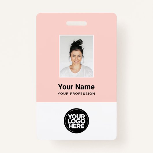 Aangepaste werknemersfoto, streepjescode, Logo, na Badge (Voorkant)