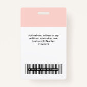Aangepaste werknemersfoto, streepjescode, Logo, na Badge (Achterkant)