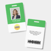 Aangepaste Werknemersfoto, Streepjescode, Logo, Na Badge (Voor- en achterkant)