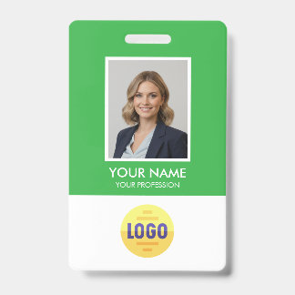 Aangepaste Werknemersfoto, Streepjescode, Logo, Na Badge