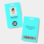 Aangepaste werknemersfoto, streepjescode, Logo, na Badge (Voor- en achterkant)