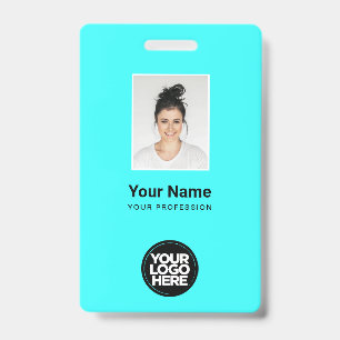 Aangepaste werknemersfoto, streepjescode, Logo, na Badge