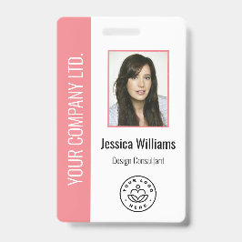 Aangepaste werknemersfoto, streepjescode, logo, na badge