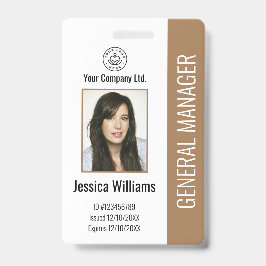 Aangepaste Werknemersfoto, Streepjescode, Logo, Na Badge