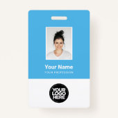 Aangepaste werknemersfoto, streepjescode, Logo, na Badge (Voorkant)
