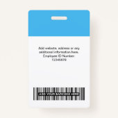 Aangepaste werknemersfoto, streepjescode, Logo, na Badge (Achterkant)