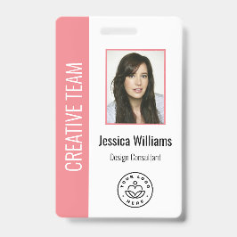 Aangepaste werknemersfoto, streepjescode, Logo, na Badge
