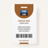 Aangepaste werknemersfoto, streepjescode, Logo, na Badge (Achterkant)