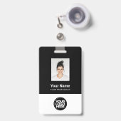 Aangepaste werknemersfoto, streepjescode, Logo, na Badge (Voorzijde met uittrekbare clip)