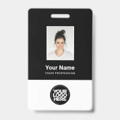 Aangepaste werknemersfoto, streepjescode, Logo, na Badge (Voorzijde)