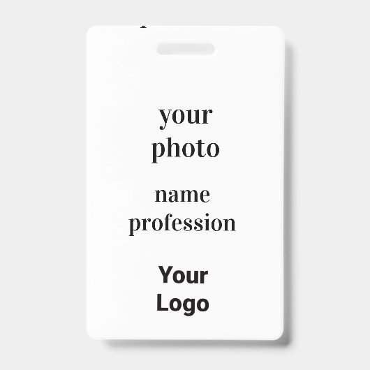 aangepaste werknemersfoto, streepjescode, logo, na badge (Voorzijde)