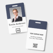 Aangepaste werknemersfoto, streepjescode, Logo, na Badge (Front & Back)