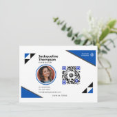 Aangepaste werknemersfoto, streepjescode, Logo, na Informatiekaartje (Staand voorkant)