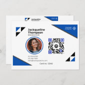 Aangepaste werknemersfoto, streepjescode, Logo, na Informatiekaartje (Voorkant / Achterkant)