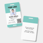 Aangepaste Werknemersfoto, Streepjescode, Logo, Te Badge (Voor- en achterkant)