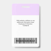Aangepaste werknemersfoto, streepjescode, naamplaa badge (Achterkant)