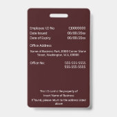 Aangepaste werknemersidentiteitskaart | Foto: logo Badge (Achterkant)