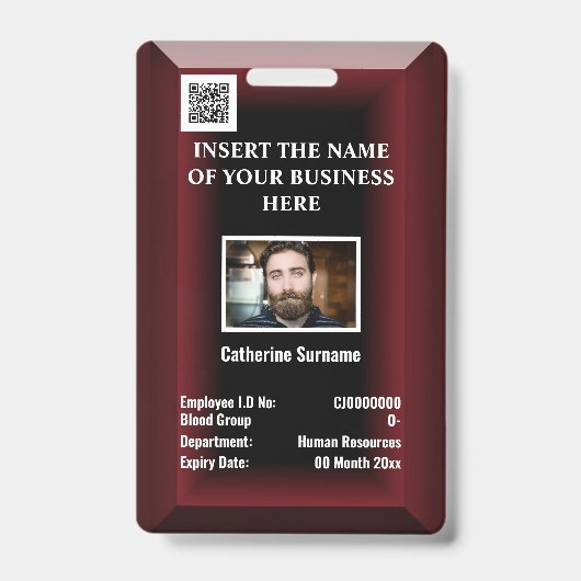 Aangepaste werknemersidentiteitskaart | Foto: logo Badge (Voorkant)