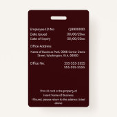 Aangepaste werknemersidentiteitskaart | Foto: logo Badge (Achterkant)