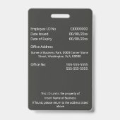 Aangepaste werknemersidentiteitskaart | Foto: logo Badge (Achterkant)