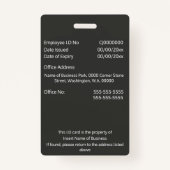 Aangepaste werknemersidentiteitskaart | Foto: logo Badge (Achterkant)