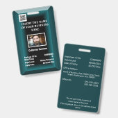 Aangepaste werknemersidentiteitskaart | Foto logo Badge (Voor- en achterkant)