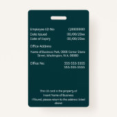 Aangepaste werknemersidentiteitskaart | Foto logo Badge (Achterkant)