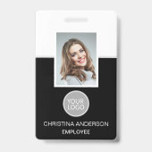 Aangepaste werknemersnaam Logo Foto Corporate Work Badge (Voorzijde)