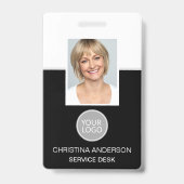 Aangepaste werknemersnaam Logo Foto Corporate Work Badge (Voorzijde)