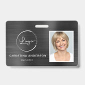 Aangepaste werknemersnaam Logo Foto Corporate Work Badge (Voorzijde)