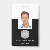 Aangepaste werknemersnaam Logo Foto Corporate Work Badge (Voorzijde)