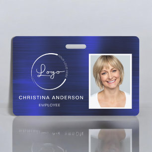 Aangepaste Werknemersnaam Logo Foto Zakelijk Werk Badge