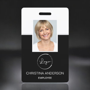Aangepaste Werknemersnaam Logo Foto Zakelijk Werk Badge