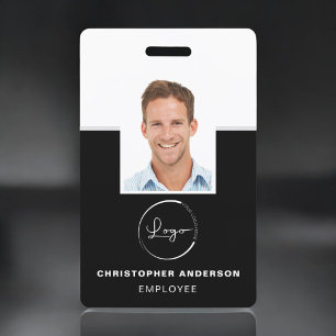 Aangepaste Werknemersnaam Logo Foto Zakelijk Werk Badge