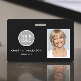 Aangepaste Werknemersnaam Logo Foto Zakelijk Werk  Badge
