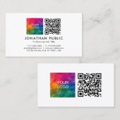 Aangepaste werknemersnaam QR code Business Logo hi Contactkaartje (Voorkant / Achterkant)