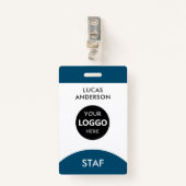 Aangepaste werknemersnaam Tag Business Logo Person Badge (Voorkant met clip)